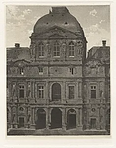 Planche VII – Le Louvre, Pavillon de l'Horloge (Plate VII – The Louvre, Pavilion of the Clock)