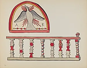 Plate 10: Holy Ghost Lunette & Altar Rail, Chimayo: From Portfolio "Spanish Colonial Designs of New Mexico" by American 20th Century