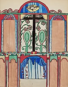 Plate 5: Main Altarpiece, Santa Cruz: From Portfolio "Spanish Colonial Designs of New Mexico" by American 20th Century