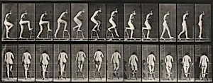 Plate Number 180. Stepping on and over a chair by Eadweard Muybridge