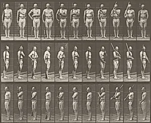 Plate Number 352. "Shoulder," "order" and "carry arms" by Eadweard Muybridge
