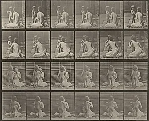 Plate Number 466. Child bringing a bouqet to a woman by Eadweard Muybridge
