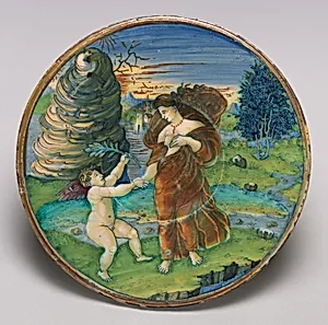 Plate with the reconciliation of Cupid and Minerva