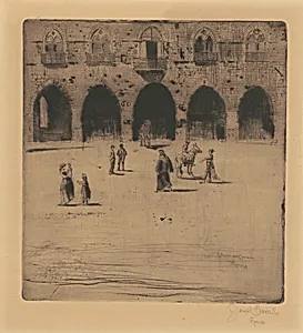 Plazza del Comune, Pistoia by Joseph Pennell