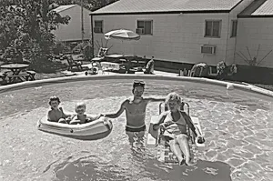 Police officer with family, Long Island, New York
