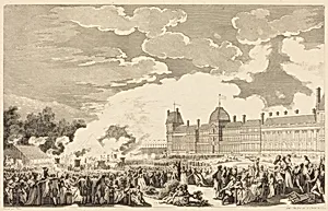 Pompe funèbre en l'honneur des Martyrs de la journée du 10, dans le Jardin National le 26 Aout 1792