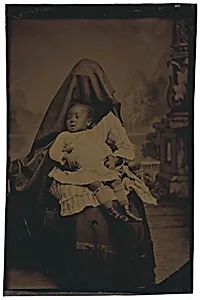 Portrait of a Hidden Woman and Child by American 19th Century