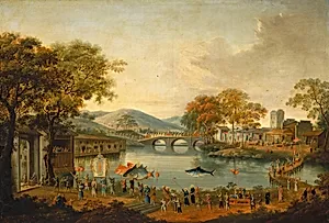 Procession by a Lake