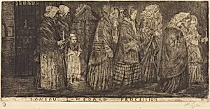 Procession in the Sepulchre of Saint Medard(Procession dans les caveaux de St.Medard) by Alphonse Legros