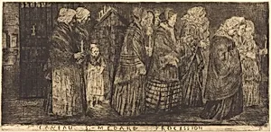 Procession in the Sepulchre of Saint Medard(Procession dans le caveaux de St.-Medard) by Alphonse Legros