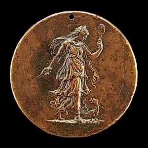 Prudence Holding a Mirror and Dividers [reverse]
