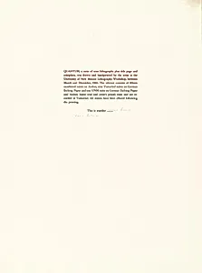 Quantum XI (Colophon)