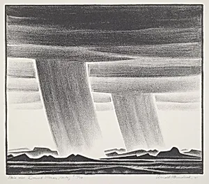 Rain Over Desert Mesas