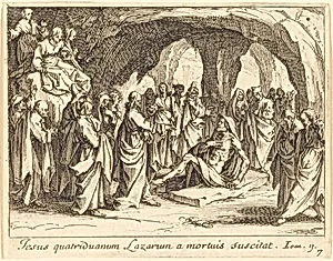 Raising of Lazarus by Jacques Callot