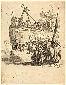 Raising of the Cross by Jacques Callot