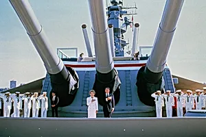 Reagans on USS Iowa