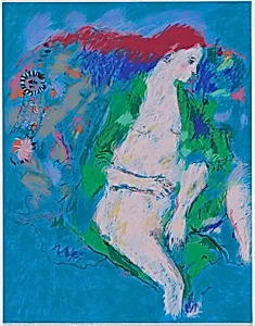 Red Haired Girl with Green Robe