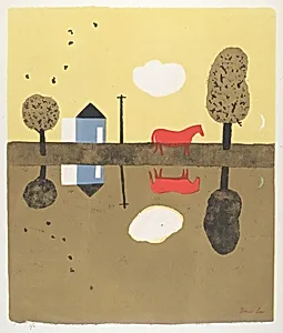 Red Horse Reflection