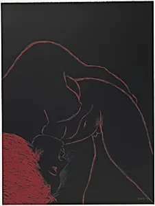 Red Nude on Black Ground