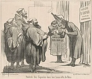 Rentrée des Capucins dans ... Paris by Honoré Daumier
