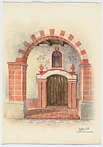 Restoration Drawing: Main Doorway & Arch to Mission House