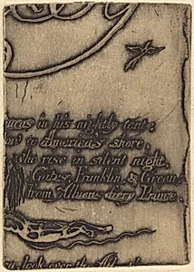 Restrike from fragment of cancelled plate for "A Prophecy" by William Blake