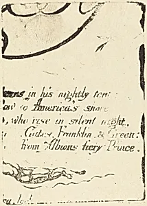 Restrike from fragment of cancelled plate for "A Prophecy" by William Blake