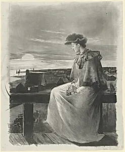 Reverie: Young Woman Sitting by the Sea