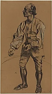 Richard Menzel Posing in Eighteenth-Century Costume by Adolph Menzel