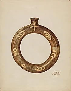 Ring-shaped Pottery Bottle