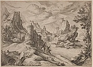River Landscape with Travelers