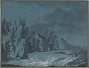 River Rapids by Wooded Cliffs
