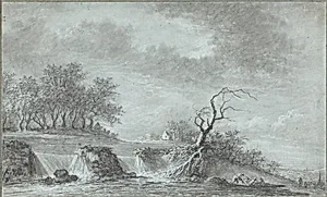 Riverscape with a Waterfall