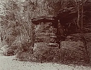 Rock Formation with Figure