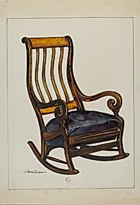 Rocker with Black Horse-hair Seat