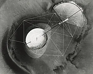 Roden Crater: Finished Crater Bowl and Fumerole Spaces with Survey Control Net