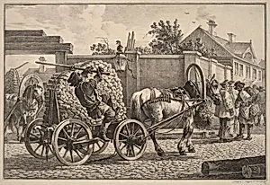 Russian Porter Carrying Wood on a Cart