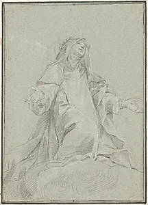 Saint Catherine of Siena on a Cloud