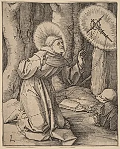 Saint Francis of Assisi Receiving the Stigmata by Lucas van Leyden