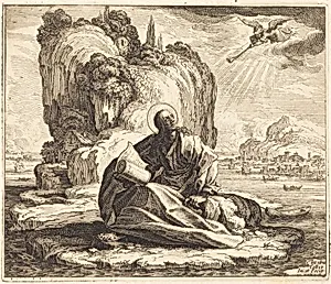 Saint John on the Isle of Patmos by Jacques Callot