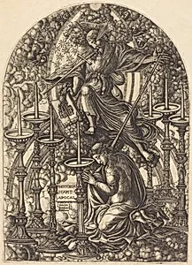 Saint John Sees the Seven Golden Candlesticks by Jean Duvet