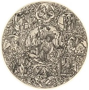 Saint John the Baptist in the Wilderness with the Lamb of God, Surrounded by the Symbols of the Evangelists and the Four Fathers of the Church