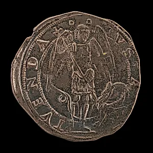Saint Michael Spearing the Dragon [reverse]