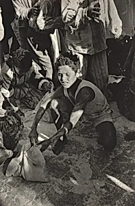Scraping Up Flour at a Looted Depot, Port Said