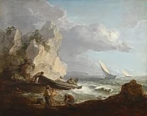 Seashore with Fishermen