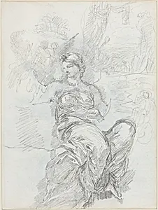 Seated Angel in a Landscape [recto]