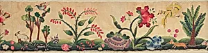Section of Crewel Embroidery on Border of Petticoat