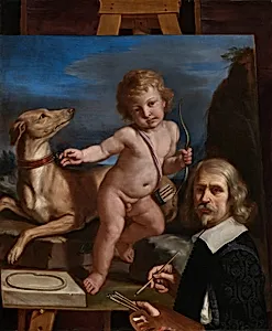 Self-Portrait before a Painting of "Amor Fedele"