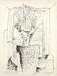 Self-portrait with extra large paper hat