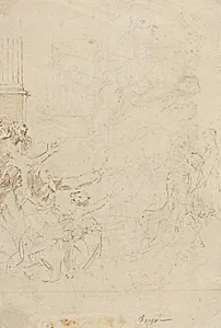 Seven Figures Witnessing an Ascension [verso]
